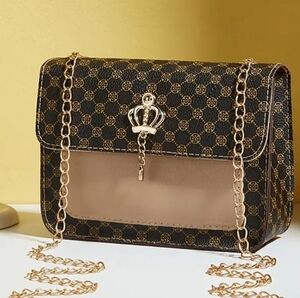 Mini crossbody bag with gold chain strap